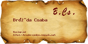 Bréda Csaba névjegykártya